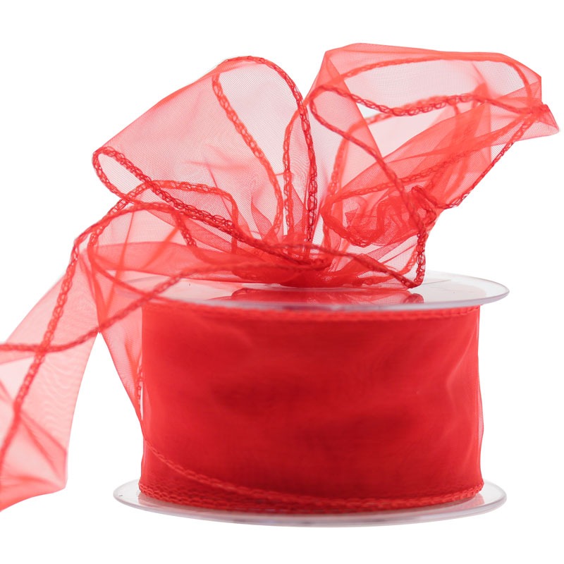 Red Chiffon Ribbon 50mm x 20m