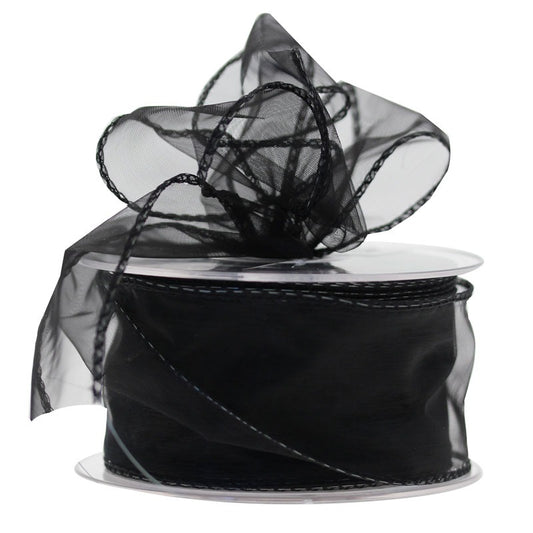 Black Chiffon Ribbon 50mm x 20m