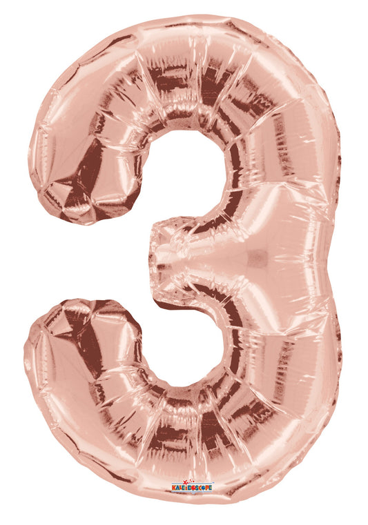 34inch   Number Balloon - 3 - Rose Gold