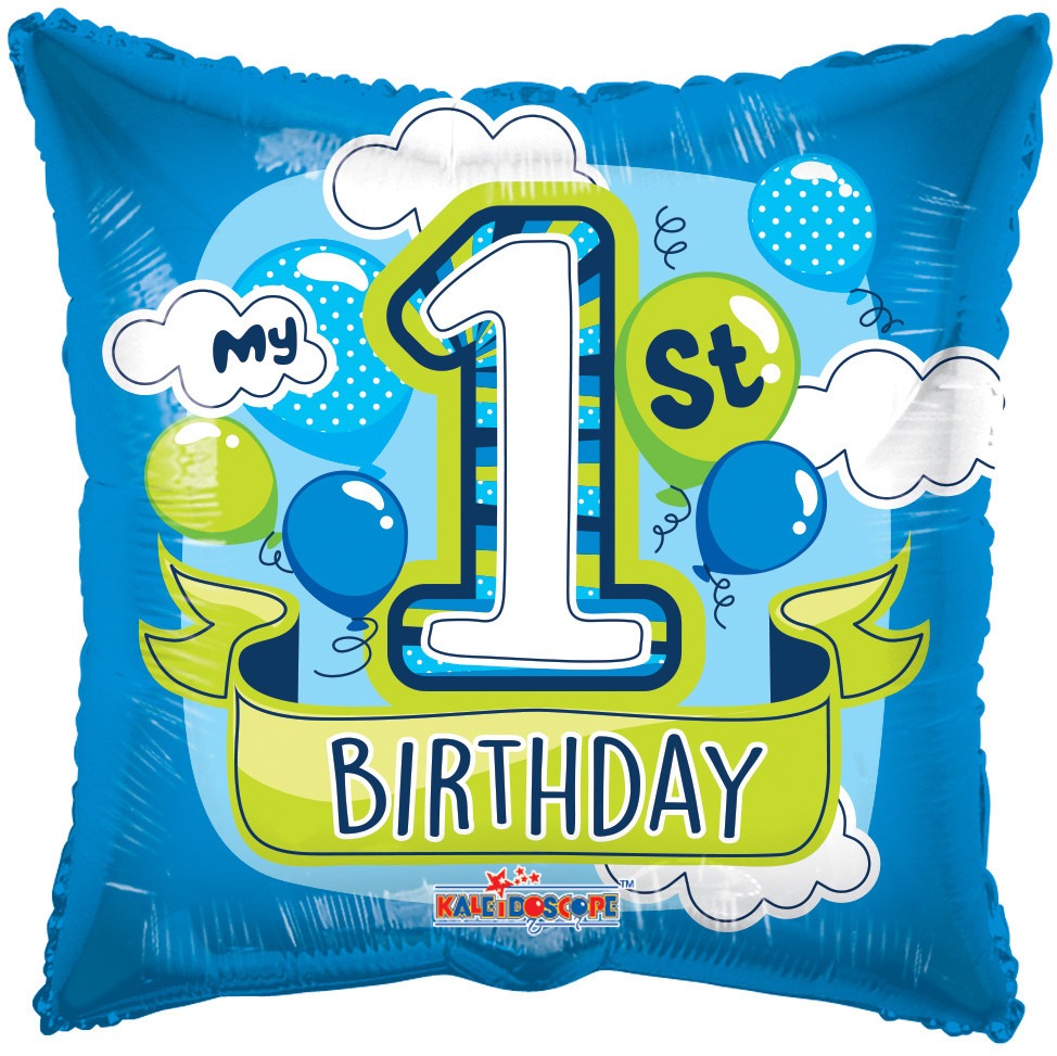 Blue 1st Birthday Balloon