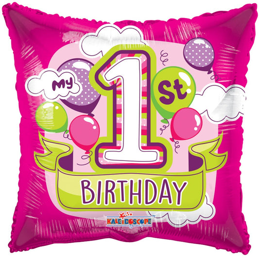 Pink 1st Birthday Balloon