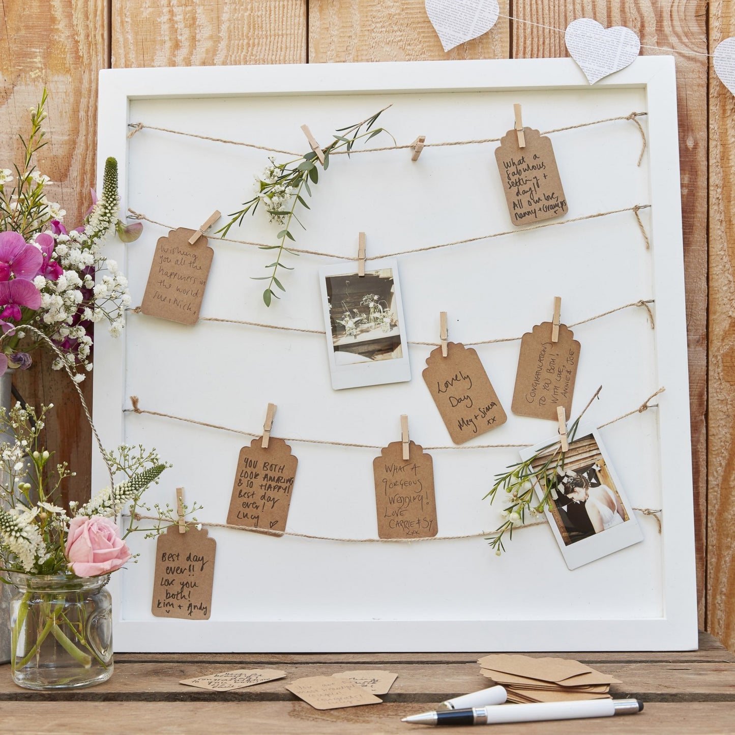 Wooden Frame   String Guest Book / Table Planner