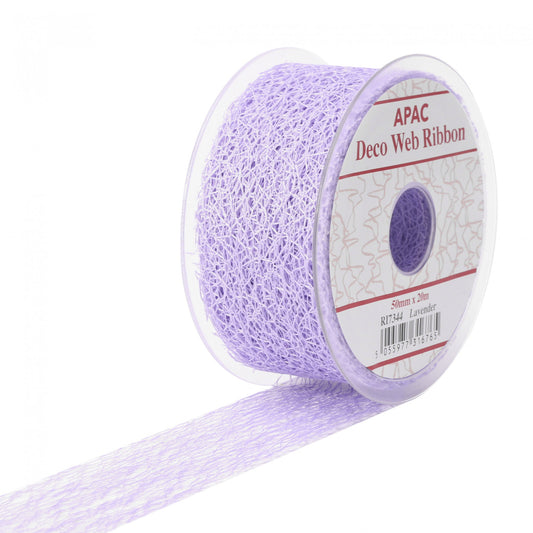 Lavender Deco Web Ribbon (50mm x 20m)