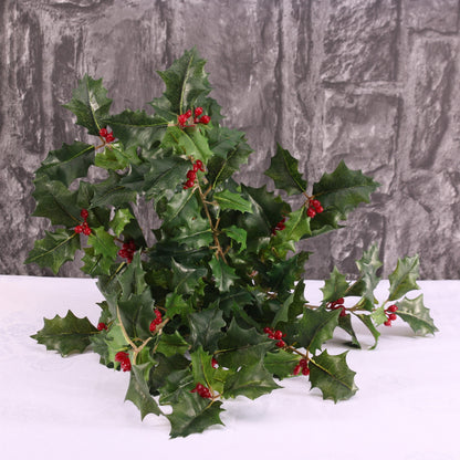 40cm Green Holly Bush