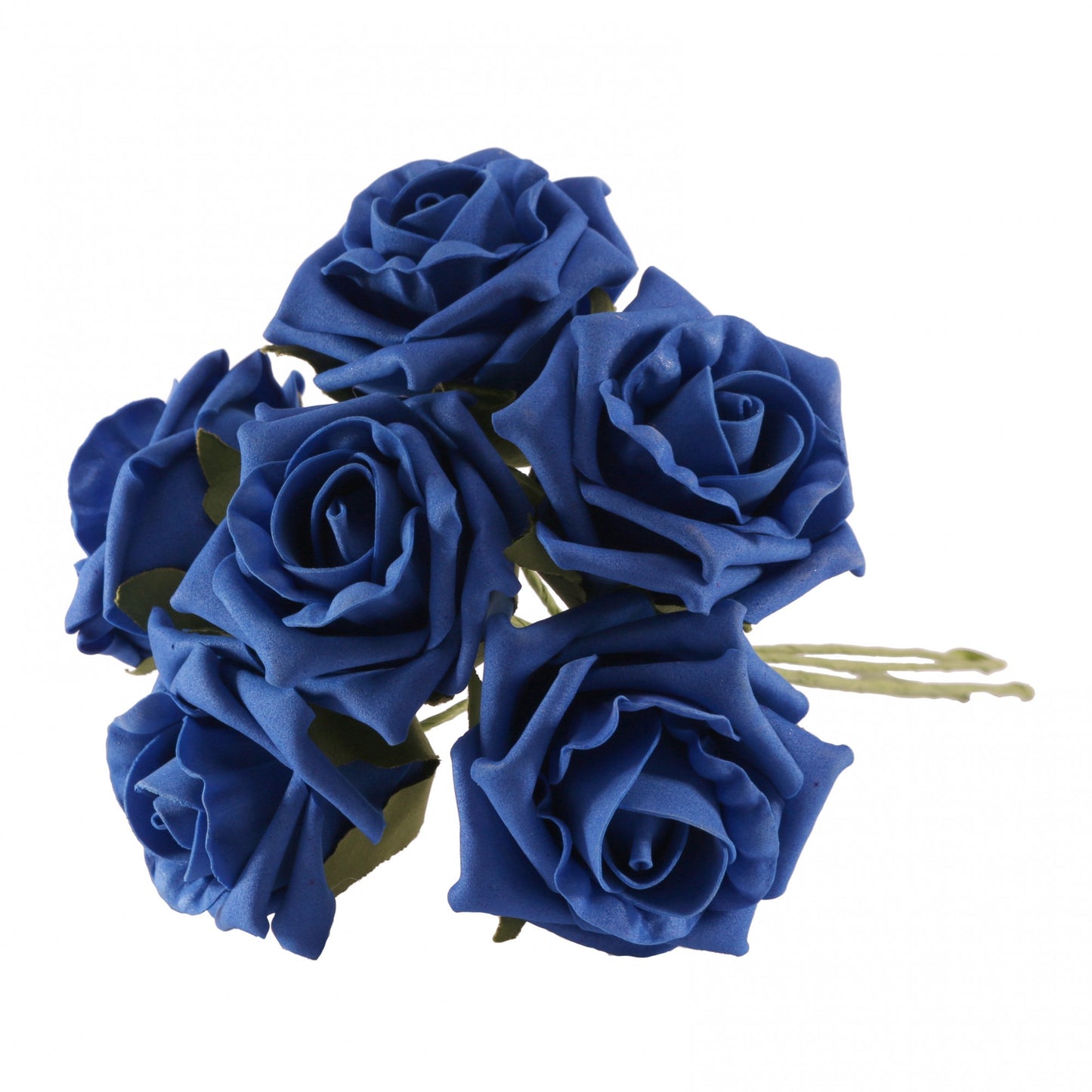 Bunch of 6 Royal Blue Foam Tea Rose