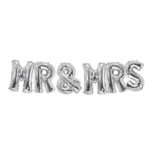 Mr   Mrs Silver Balloon Bouquet