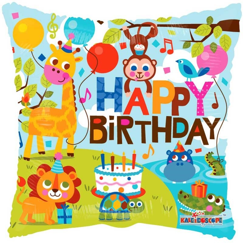 Birthday Jungle Balloon (square)