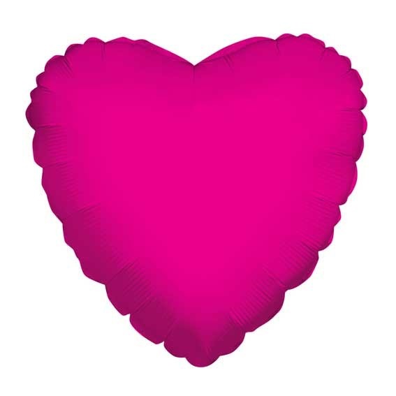 Inflated Hot Pink Heart Balloon with Cup and Stick (4 inch)