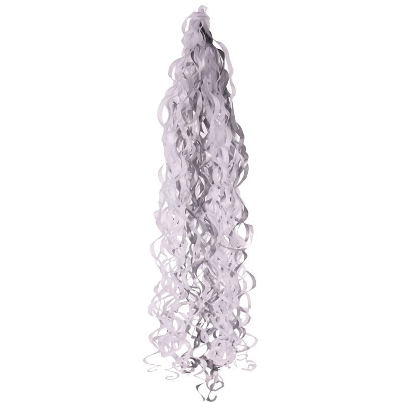 Metallic Silver   White Balloon Tassel