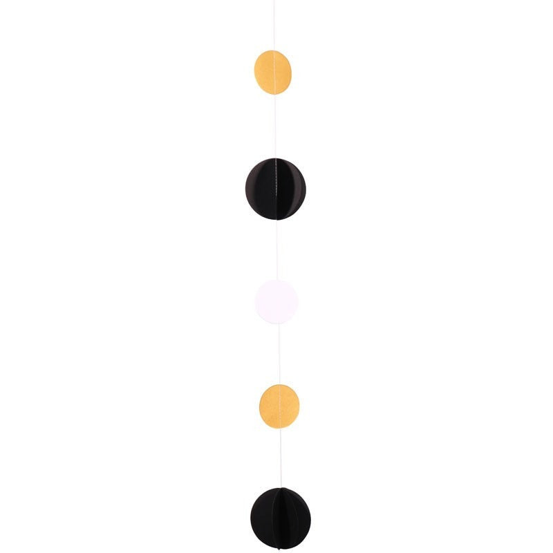 Black  White and Gold Circle Balloon Tail