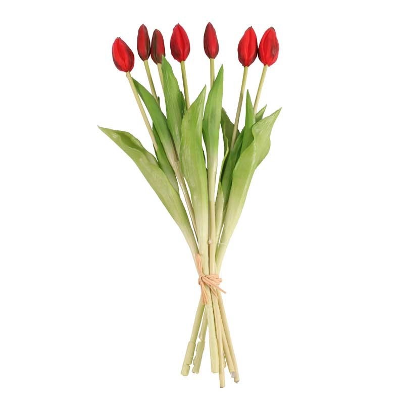 Real Feel Tulip Bunch Red