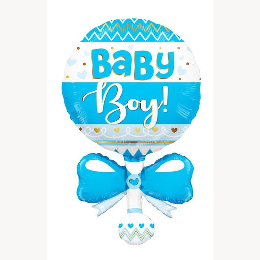 Blue Baby Rattle Super Shape Balloon