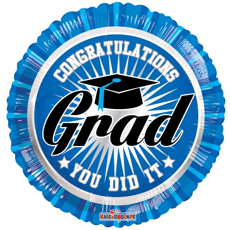 Contratulations Grad Blue Balloon (18 Inch)