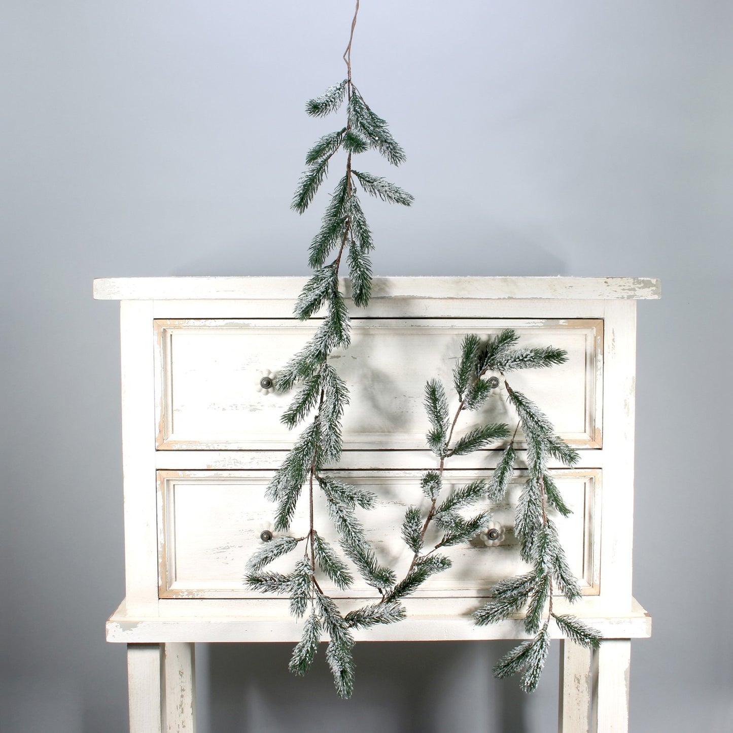 180cm Dark Green Pine Garland with Snow