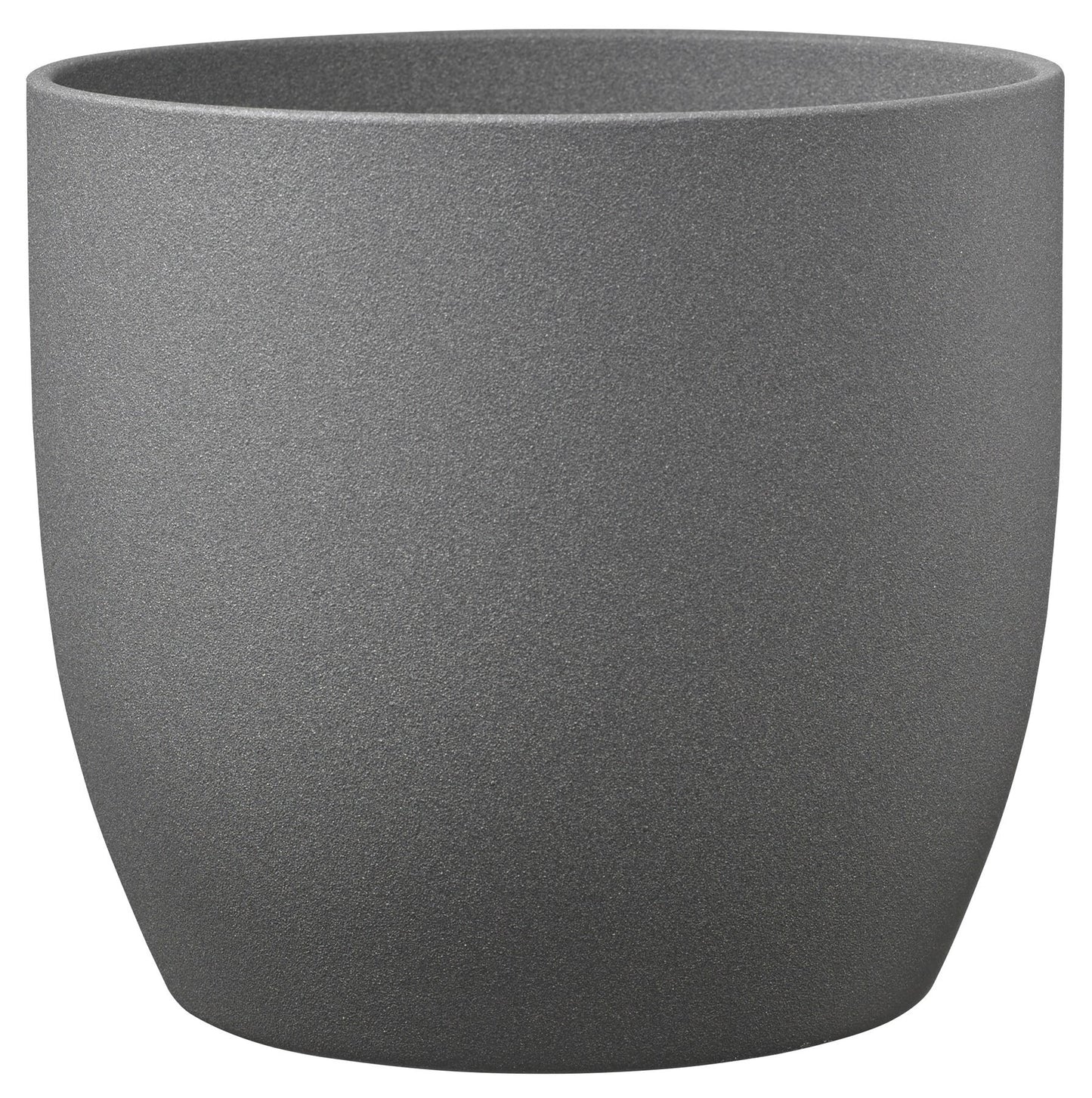 Basel Stone Ceramic Pot Dark Grey (19cm)