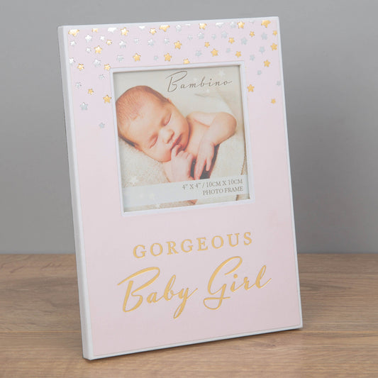 Baby Girl Bambino Paperwrap Photo Frame 4inch x 4inch