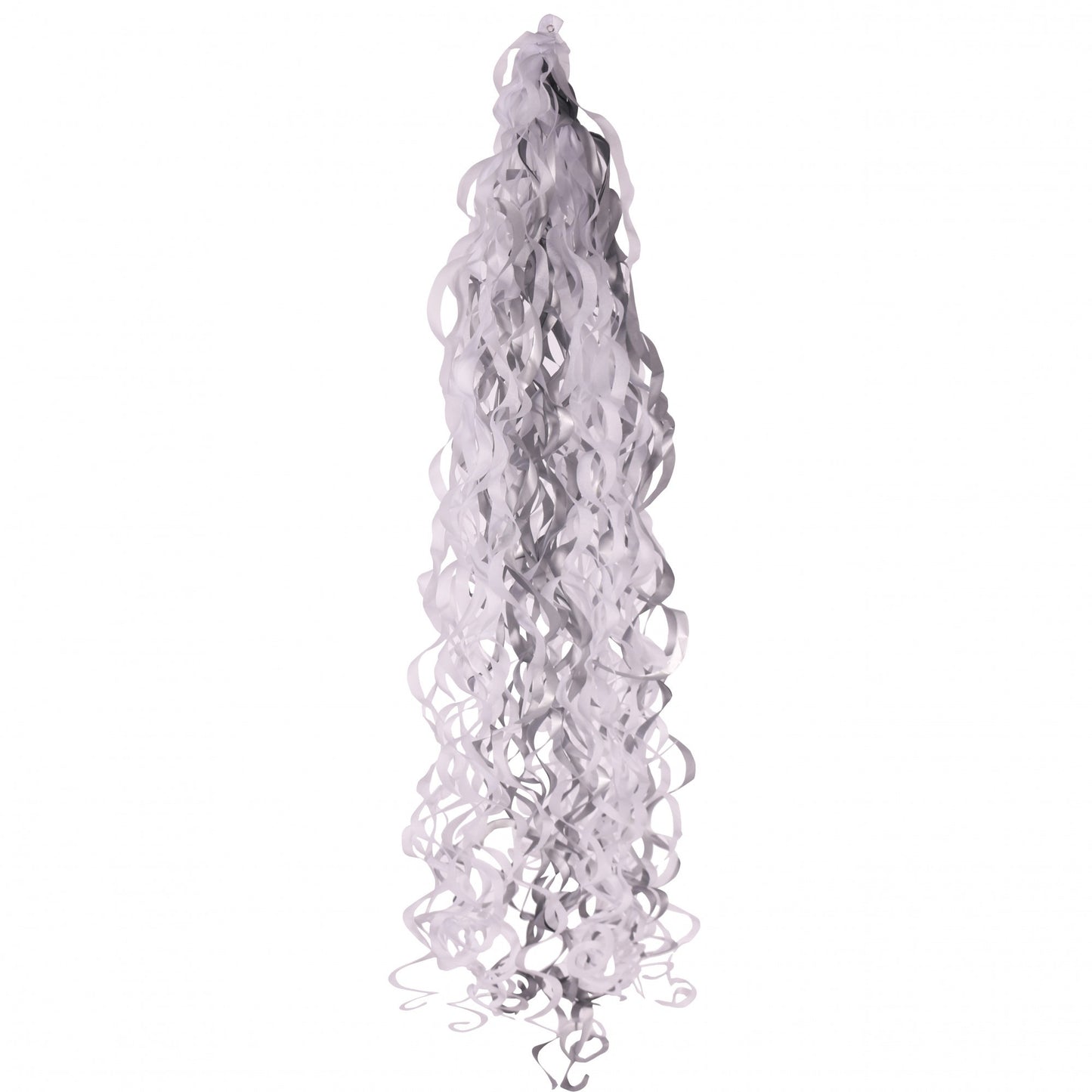 Metallic Silver   White Balloon Tassels (For 18 Inch Balloons)