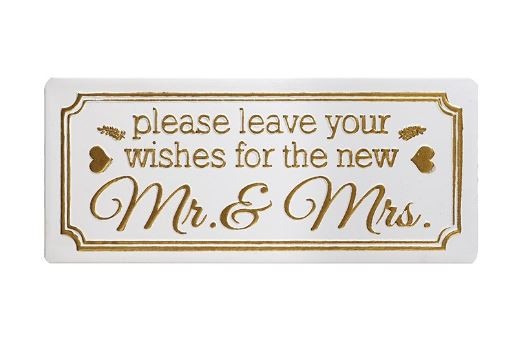 Wishes For Mr & Mrs Metal Sign