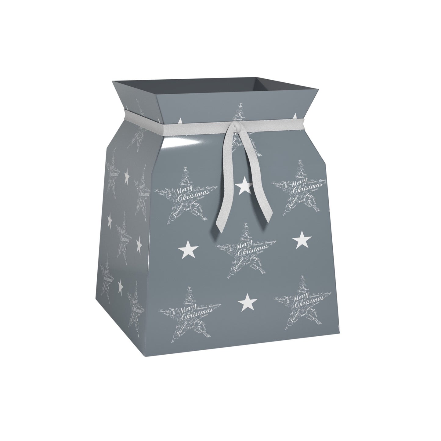 Seasons Greetings Grey Ribbon Bouquet Box