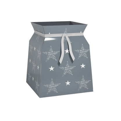 Seasons Greetings Grey Ribbon Bouquet Box