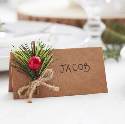 Let It Snow Place Card With Foliage