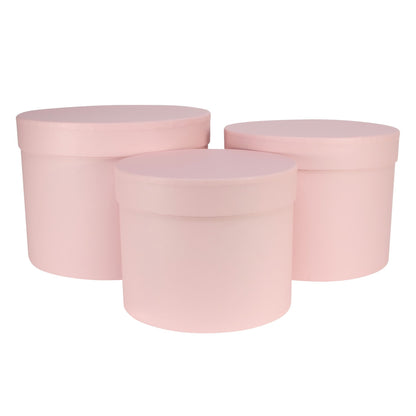 Pale Pink Hat Box (Set of 3  19.5cm)