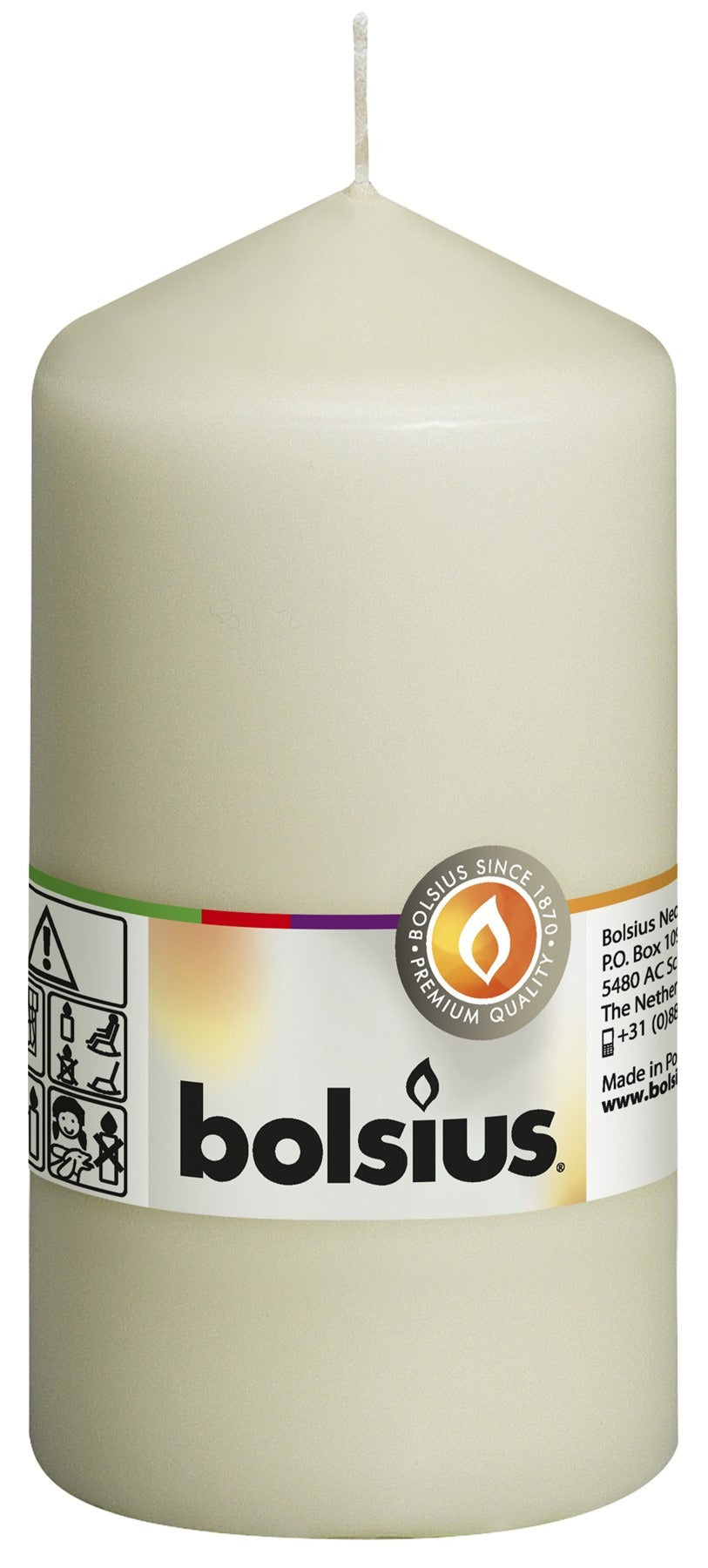 Bolsius Ivory Pillar Candle (130/70mm)