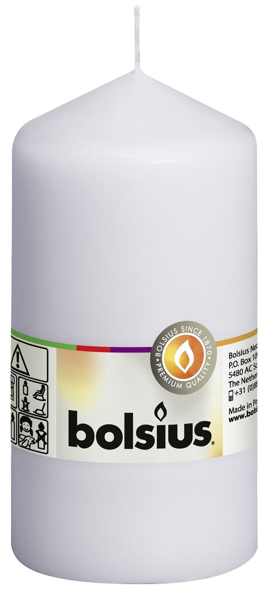 Bolsius Pillar Candle White (130mm x 68 mm)