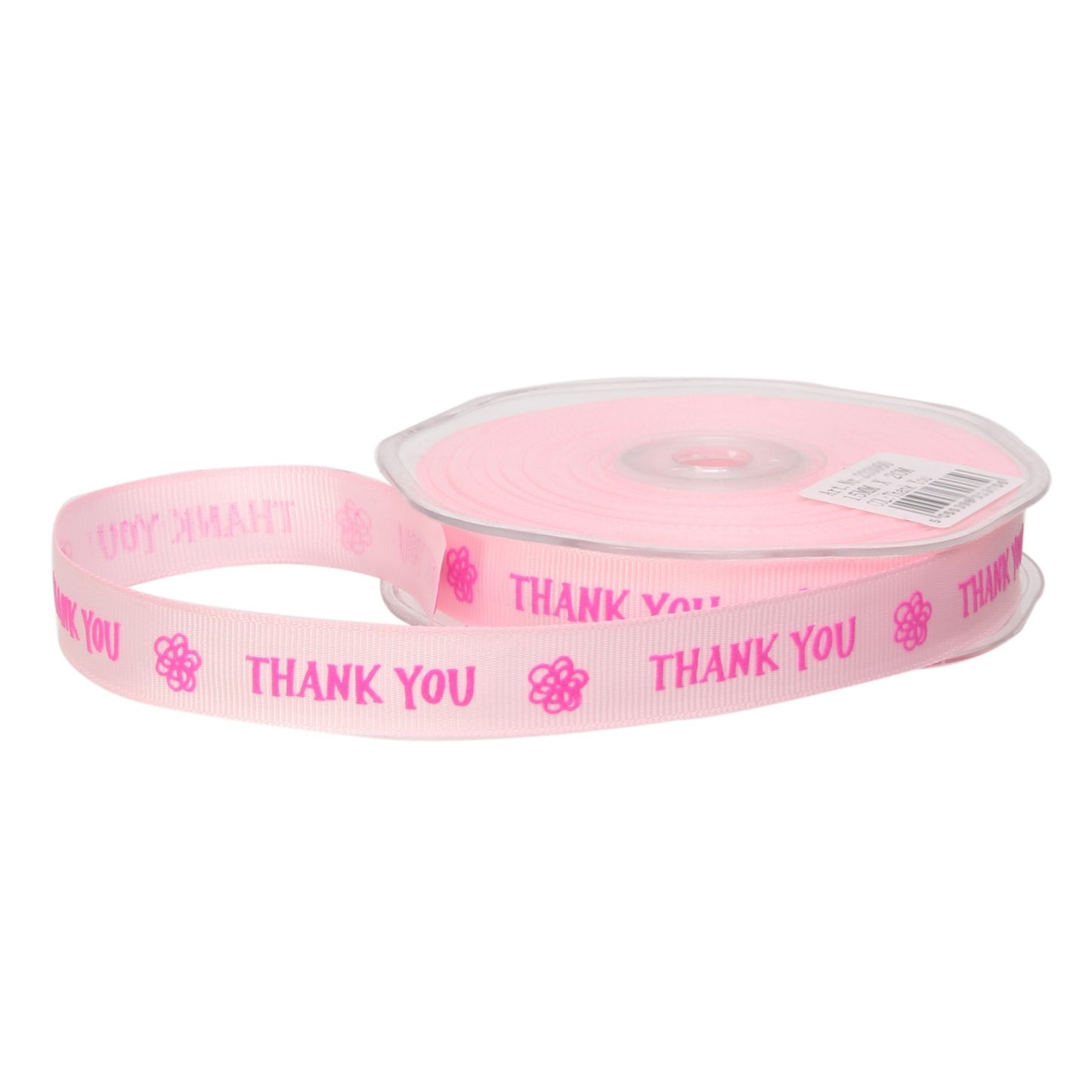 Pink Thank You Ribbon (15mm x 20m)