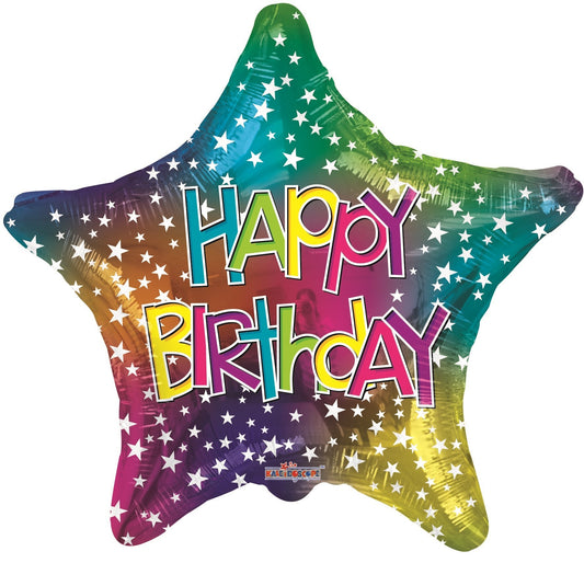 Birthday Star Multicolour Balloon (18 inch)