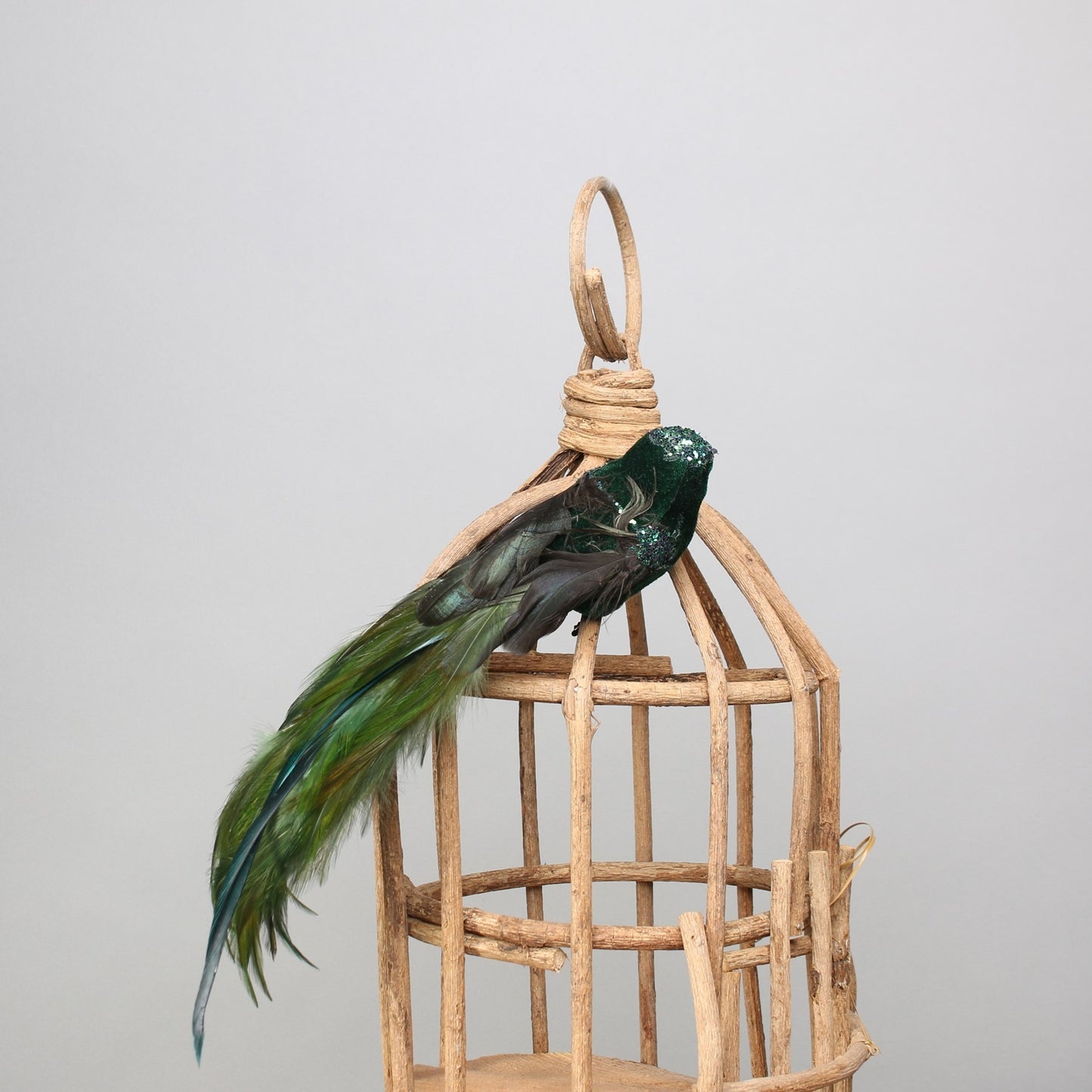 Green Velvet Bird with clip