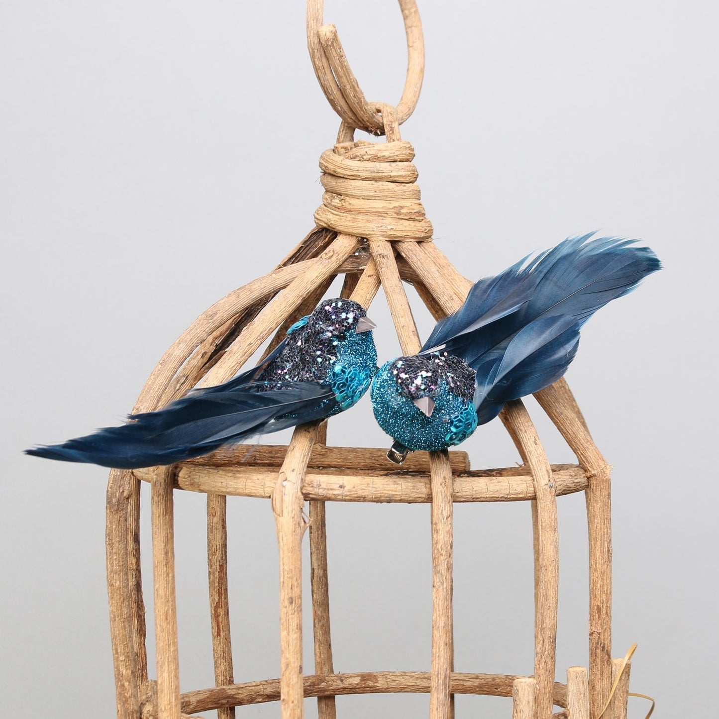 Blue Glitter Bird with clip