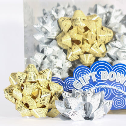 Happy Birthday Silver   Gold Gift Bows (x30)