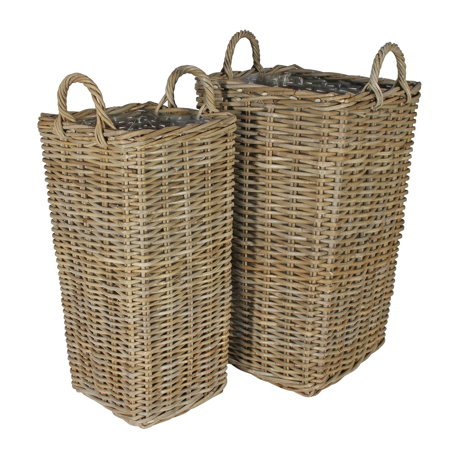 Tall Square Baskets with Liners (Set of 2)