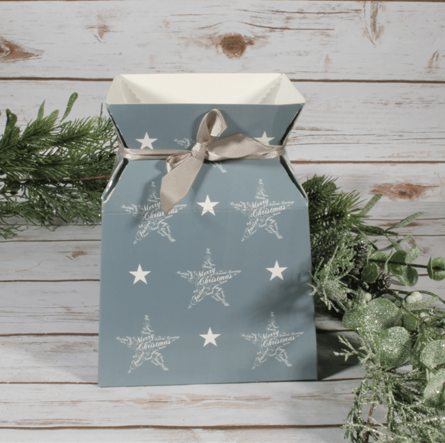 Seasons Greetings Grey Ribbon Bouquet Box