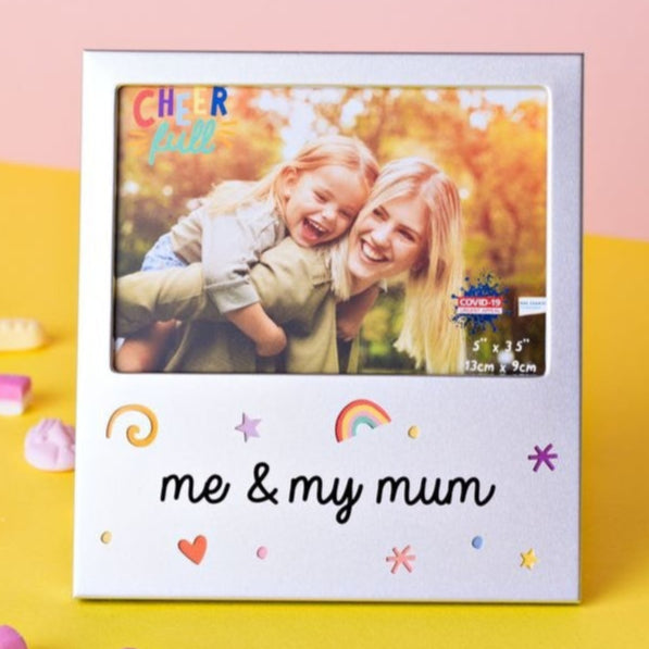 Cheerful Me & Mum Aluminium Photo Frame 5 x 3