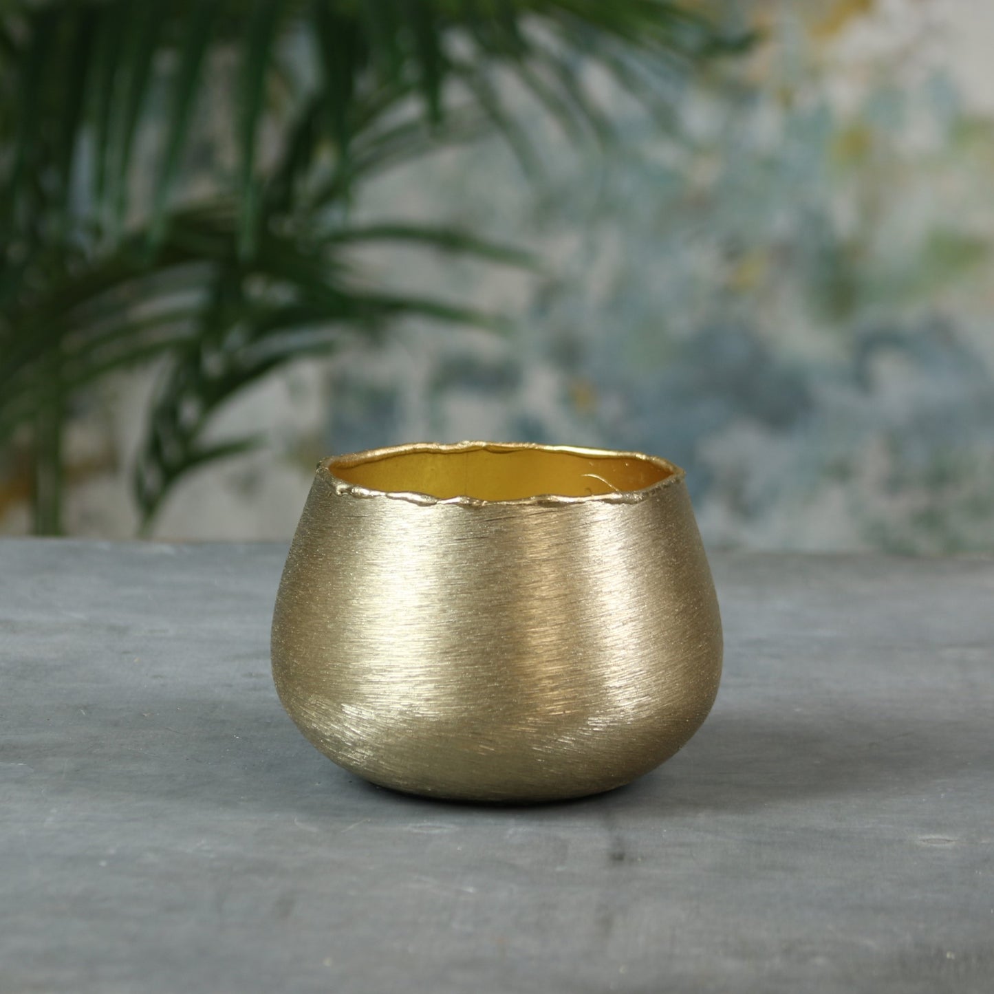 Hyde Park Brush Metal Pot Cover Brushed Gold (Small)