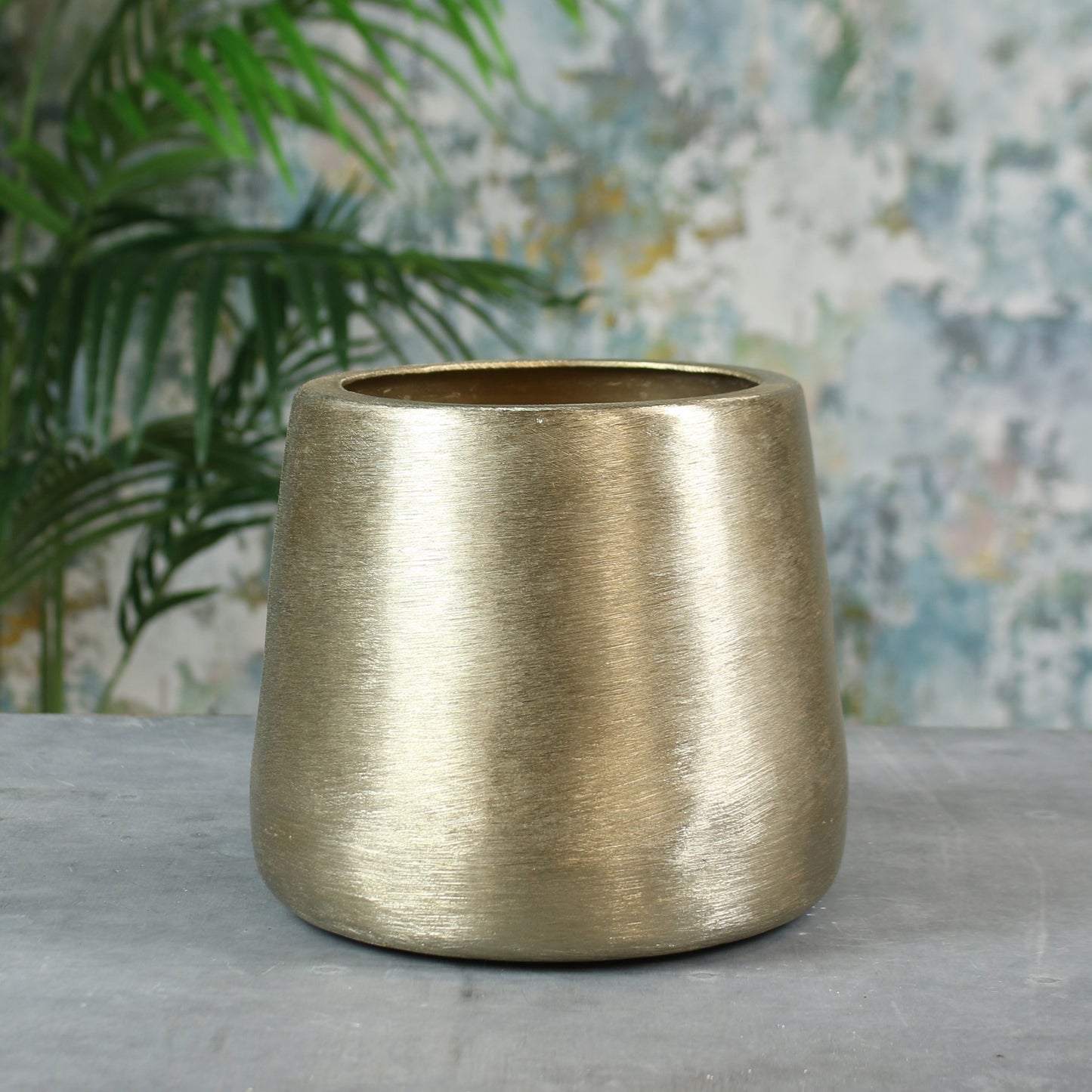 Greenwich Brushed Gold Planter (Small)