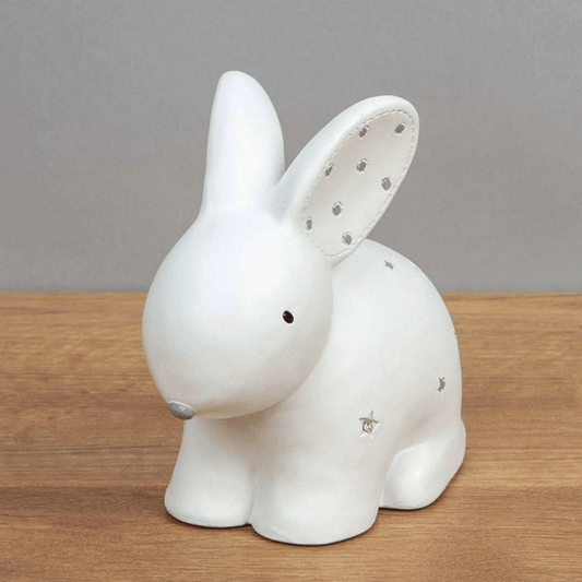 Bambino White Rabbit Resin Money Box