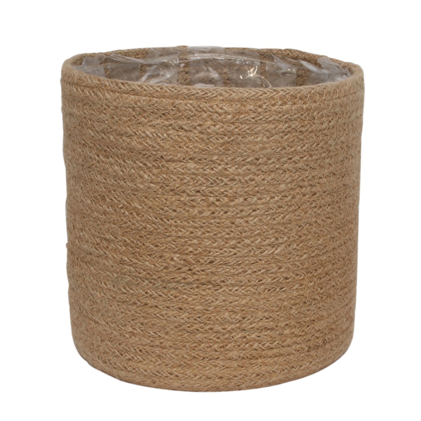 Natural Jute Braided Rope Round Basket w/Liner (20cm)