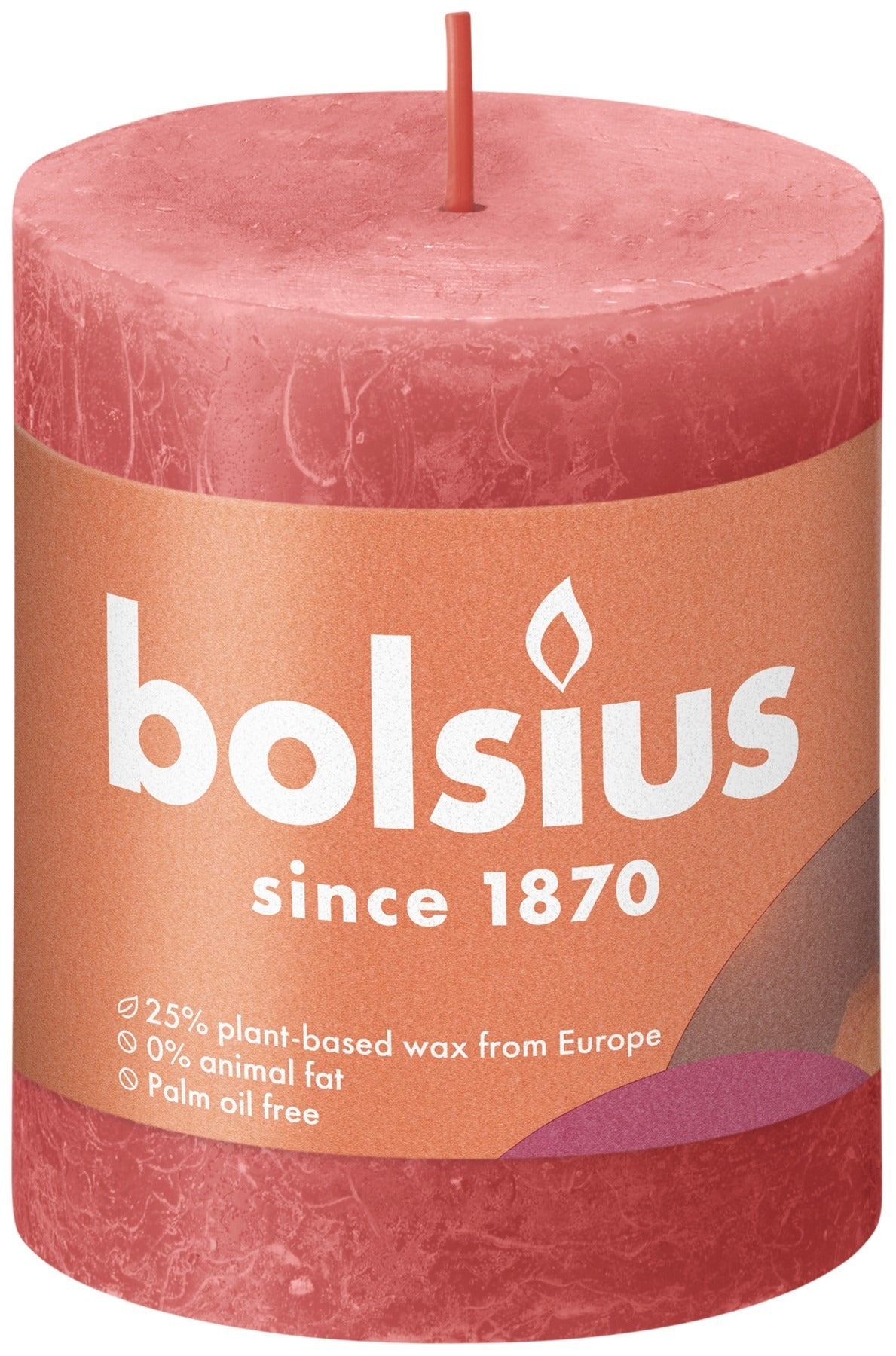 Blossom Pink Bolsius Rustic Shine Pillar Candle (80 x 68mm)