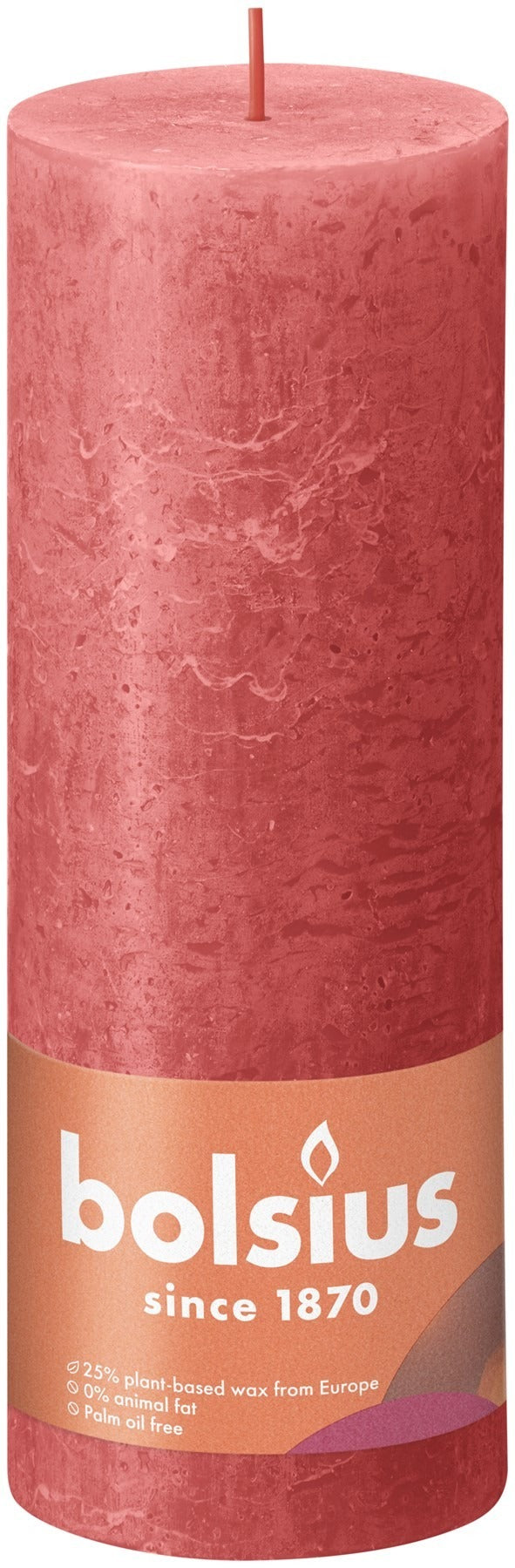 Blossom Pink Bolsius Rustic Shine Pillar Candle (190 x 68mm)