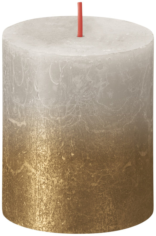 Sandy Grey Gold Bolsius Rustic Metallic Candle (80 x 68mm)