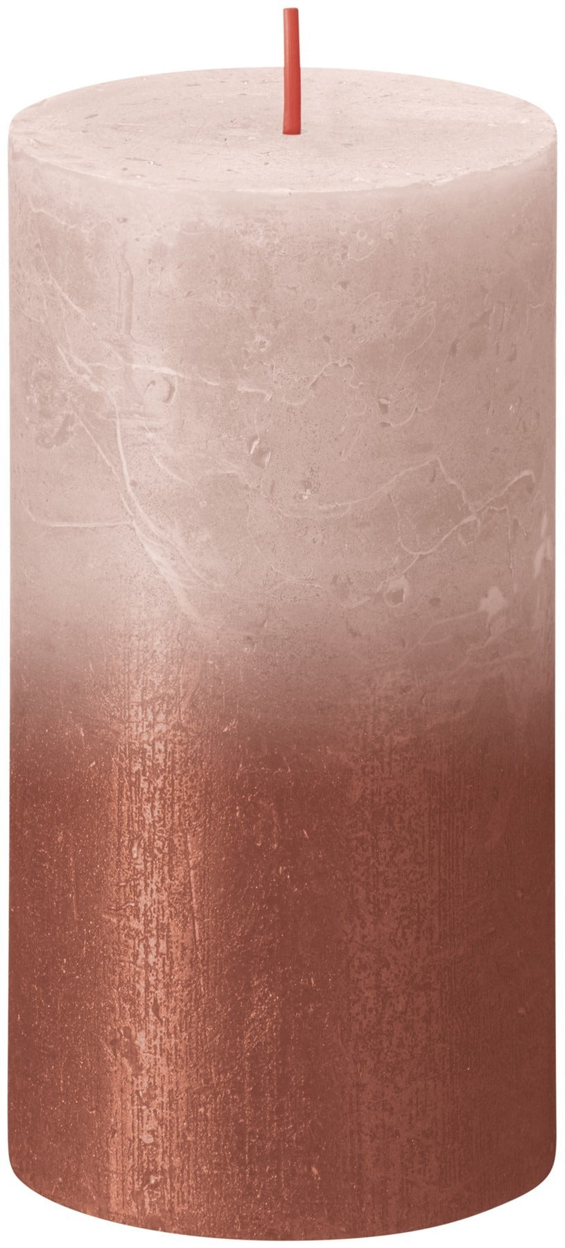 Bolsius Rustic Metallic Candle 130 x 68 - Faded Misty Pink Amber