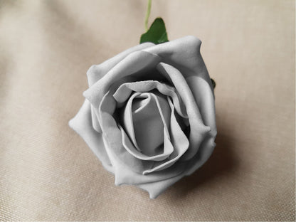 Bunch of 6 Grey Foam Tea Rose