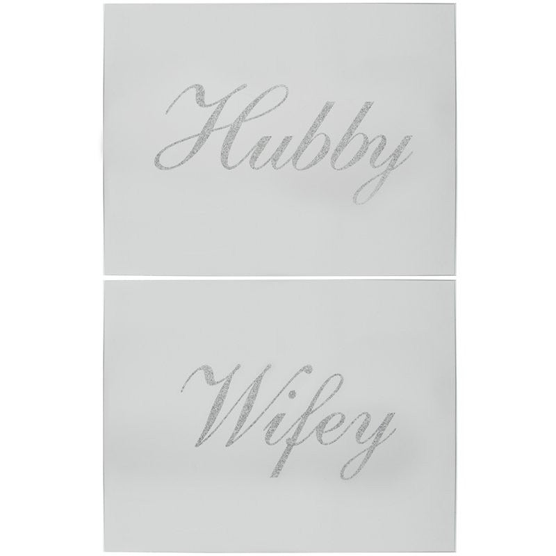 Silver Hubby & Wifey Placemats