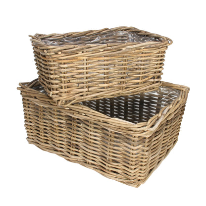 Natural Rectangular Trough Basket (36cm)