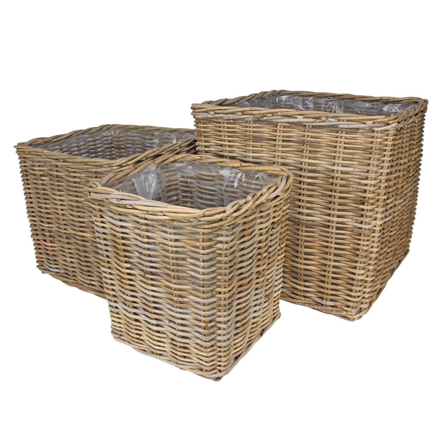 Natural Cane Square Basket (Set of 3)