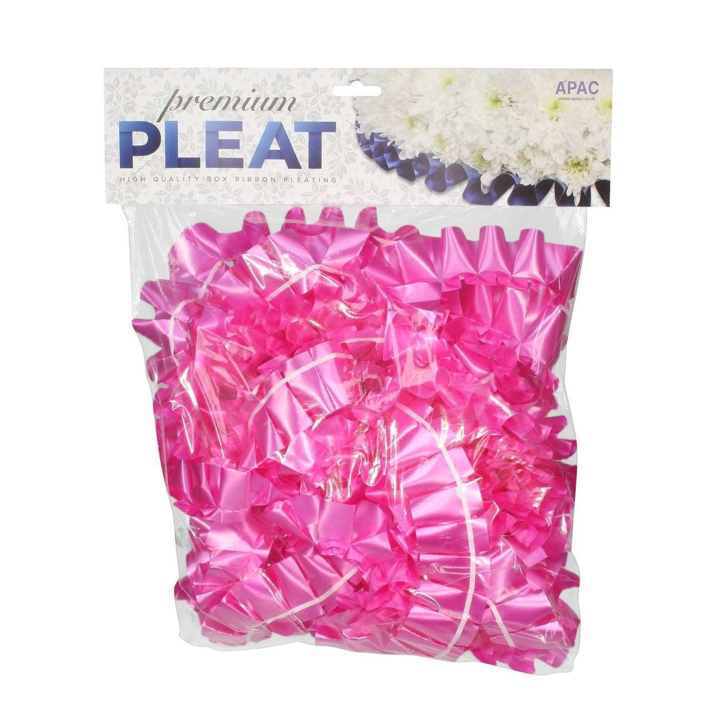 Premium Cerise Pink Pleat Ribbon (50mm x 10m)