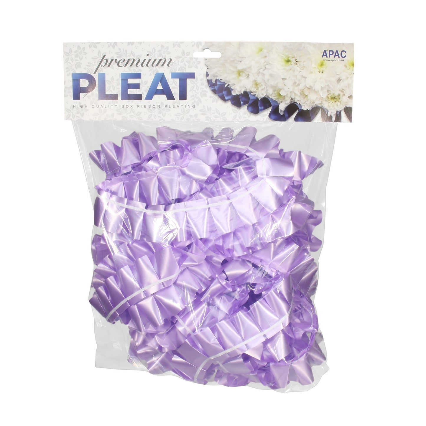 Premium Lavender Pleat Ribbon (50mm x 10m)